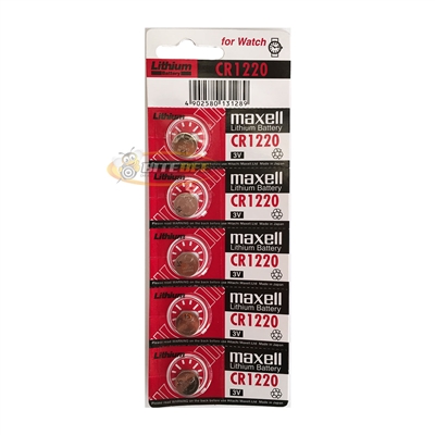 Maxell CR1220 3V Lithium Battery - 5 Pcs. (Exp. Date: 12-2022)